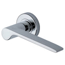 Heritage Brass Door Handle Lever Latch on Round Rose Julia Design Polished Chrome finish
 - V4190-PC - Choice Handles