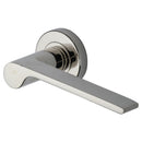 Heritage Brass Door Handle Lever Latch on Round Rose Julia Design Polished Nickel finish
 - V4190-PNF - Choice Handles