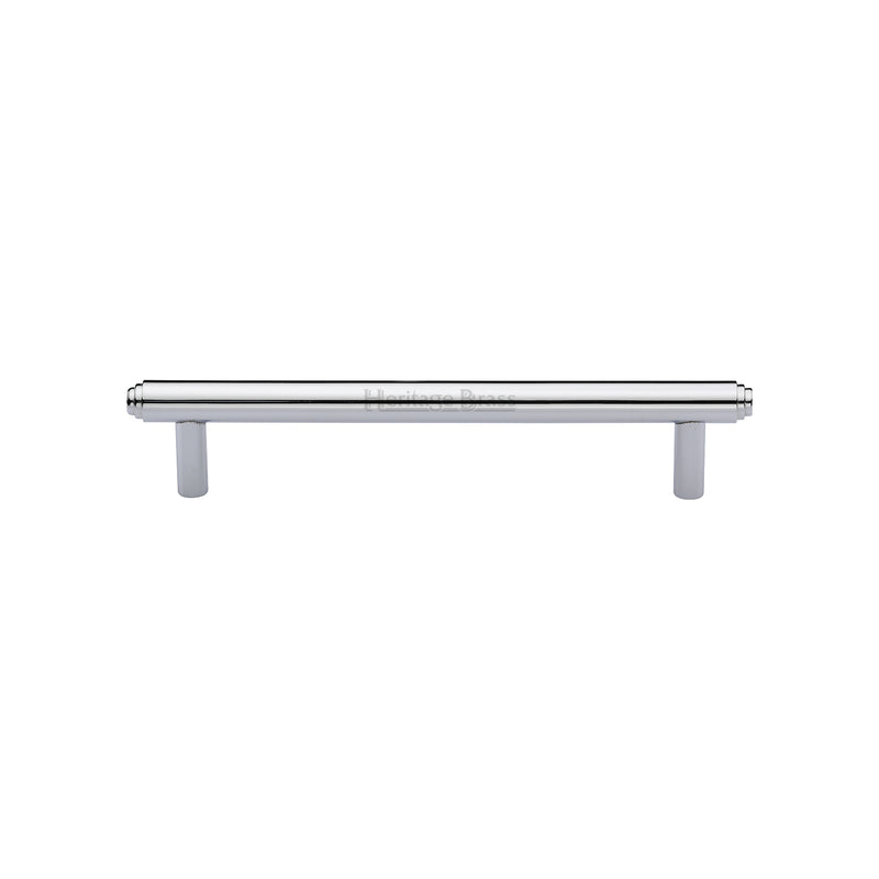 Heritage Brass Cabinet Pull Stepped Design 128mm CTC Polished Chrome finish - V4410 128-PC - Choice Handles