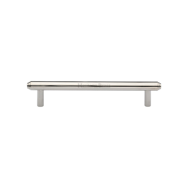 Heritage Brass Cabinet Pull Stepped Design 128mm CTC Polished Nickel finish - V4410 128-PNF - Choice Handles