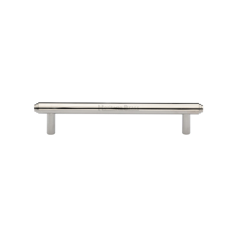 Heritage Brass Cabinet Pull Stepped Design 128mm CTC Polished Nickel finish - V4410 128-PNF - Choice Handles