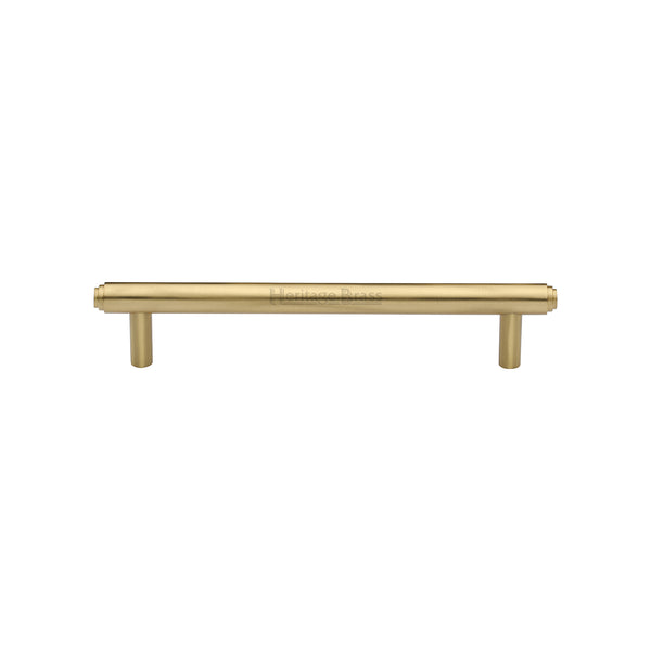 Heritage Brass Cabinet Pull Stepped Design 128mm CTC Satin Brass finish - V4410 128-SB - Choice Handles
