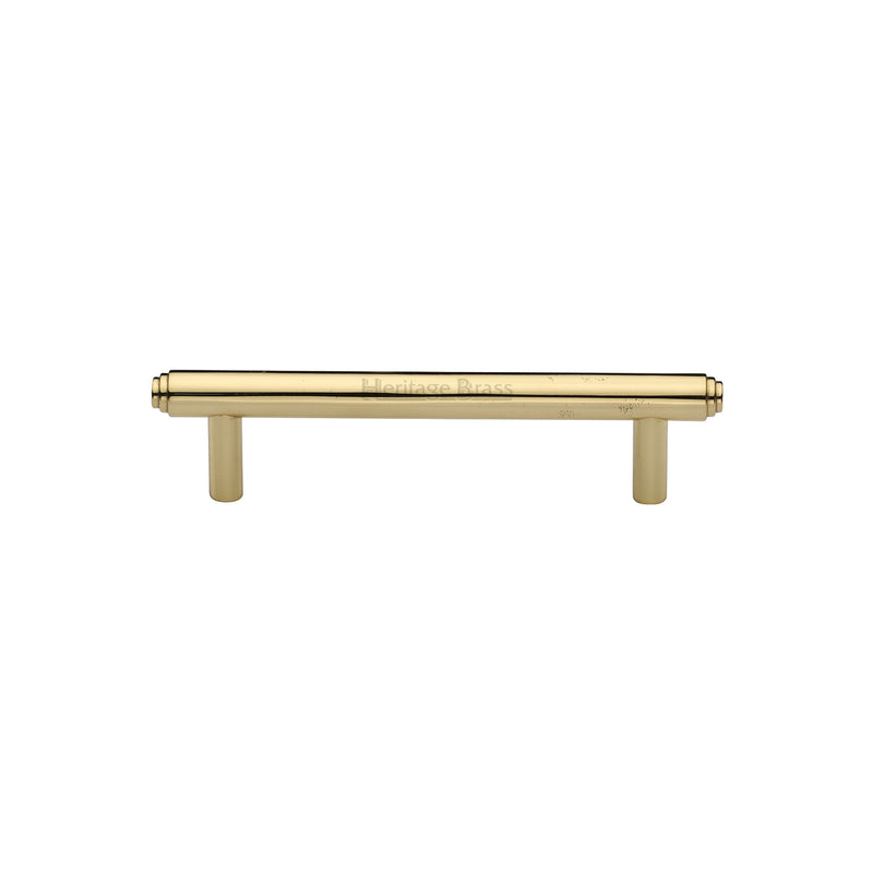 Heritage Brass Cabinet Pull Stepped Design 96mm CTC Polished Brass finish - V4410 96-PB - Choice Handles