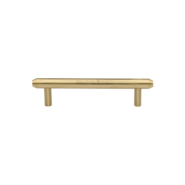 Heritage Brass Cabinet Pull Stepped Design 96mm CTC Satin Brass finish - V4410 96-SB - Choice Handles