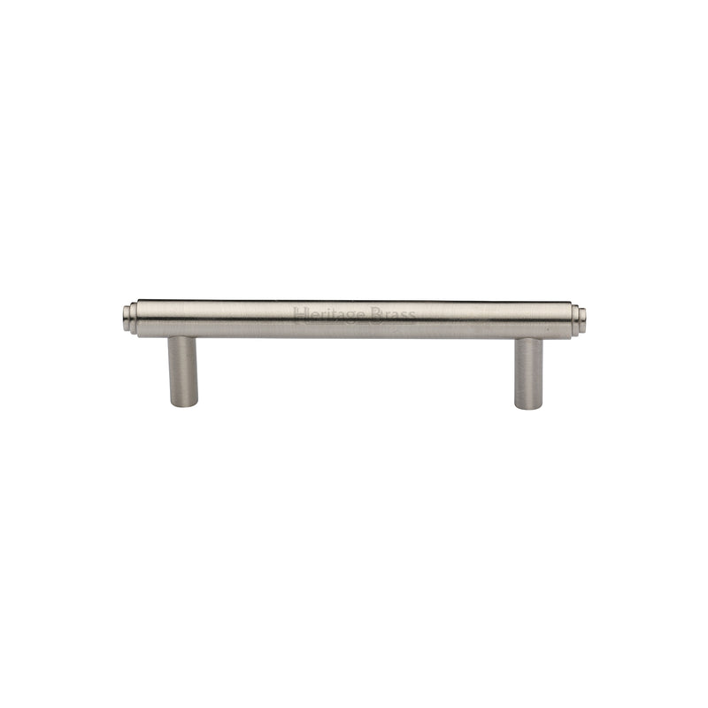 Heritage Brass Cabinet Pull Stepped Design 96mm CTC Satin Nickel finish - V4410 96-SN - Choice Handles