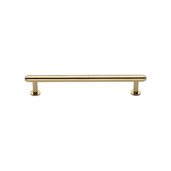 Heritage Brass Cabinet Pull Step Design with 16mm Rose 128mm CTC Polished Brass finish - V4411 128-PB - Choice Handles