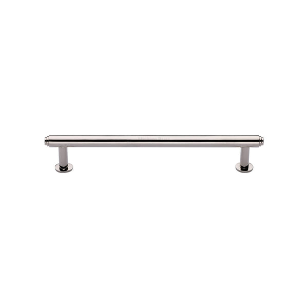 Heritage Brass Cabinet Pull Step Design with 16mm Rose 128mm CTC Polished Nickel finish - V4411 128-PNF - Choice Handles