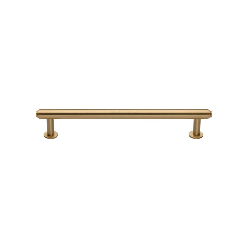 Heritage Brass Cabinet Pull Step Design with 16mm Rose 128mm CTC Satin Brass finish - V4411 128-SB - Choice Handles