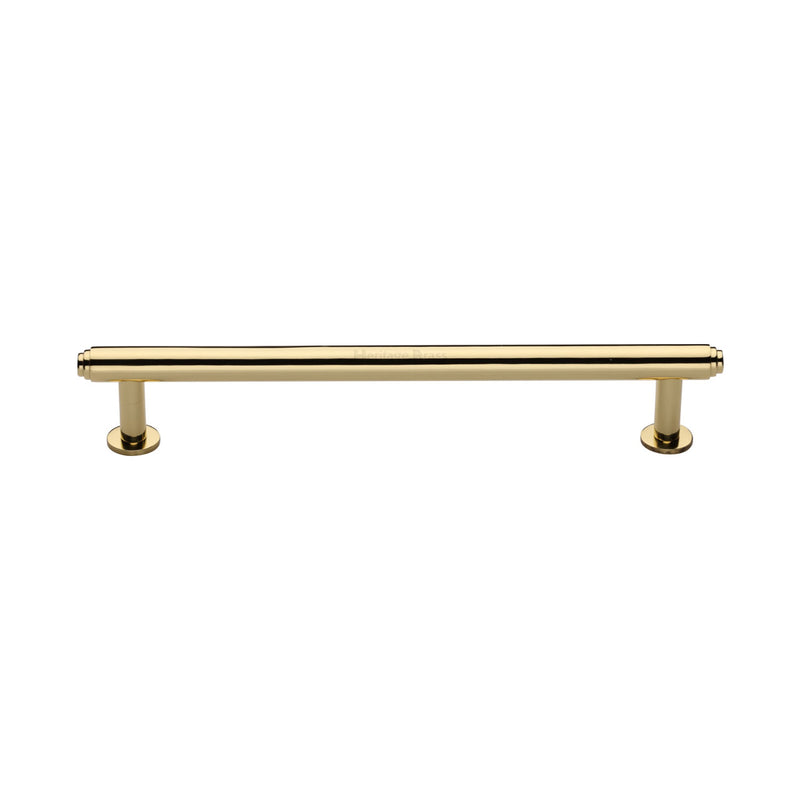 Heritage Brass Cabinet Pull Step Design with 16mm Rose 160mm CTC Polished Brass finish - V4411 160-PB - Choice Handles