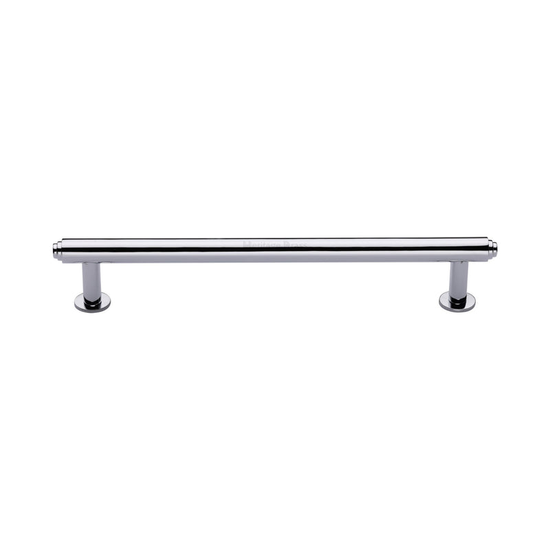 Heritage Brass Cabinet Pull Step Design with 16mm Rose 160mm CTC Polished Chrome finish - V4411 160-PC - Choice Handles
