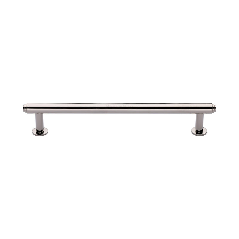 Heritage Brass Cabinet Pull Step Design with 16mm Rose 160mm CTC Polished Nickel finish - V4411 160-PNF - Choice Handles
