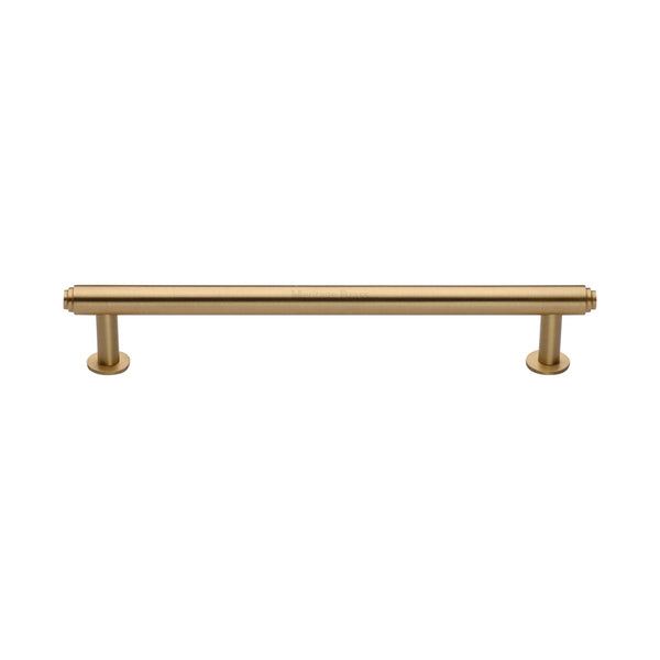 Heritage Brass Cabinet Pull Step Design with 16mm Rose 160mm CTC Satin Brass finish - V4411 160-SB - Choice Handles