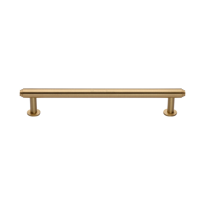 Heritage Brass Cabinet Pull Step Design with 16mm Rose 160mm CTC Satin Brass finish - V4411 160-SB - Choice Handles