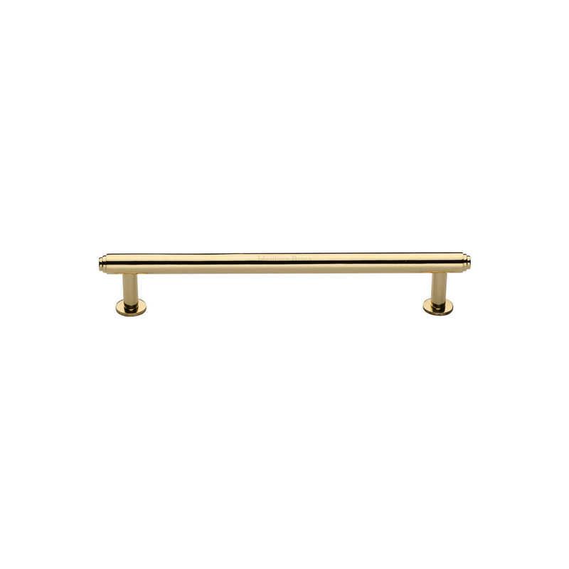 Heritage Brass Cabinet Pull Step Design with 16mm Rose 96mm CTC Polished Brass finish - V4411 96-PB - Choice Handles