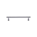 Heritage Brass Cabinet Pull Step Design with 16mm Rose 96mm CTC Polished Chrome finish - V4411 96-PC - Choice Handles