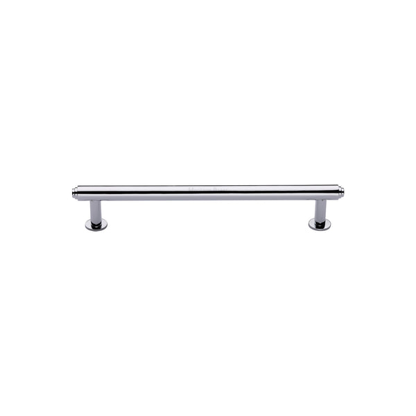 Heritage Brass Cabinet Pull Step Design with 16mm Rose 96mm CTC Polished Chrome finish - V4411 96-PC - Choice Handles