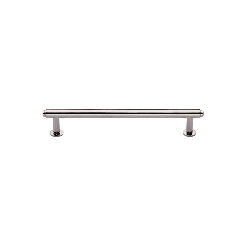 Heritage Brass Cabinet Pull Step Design with 16mm Rose 96mm CTC Polished Nickel finish - V4411 96-PNF - Choice Handles