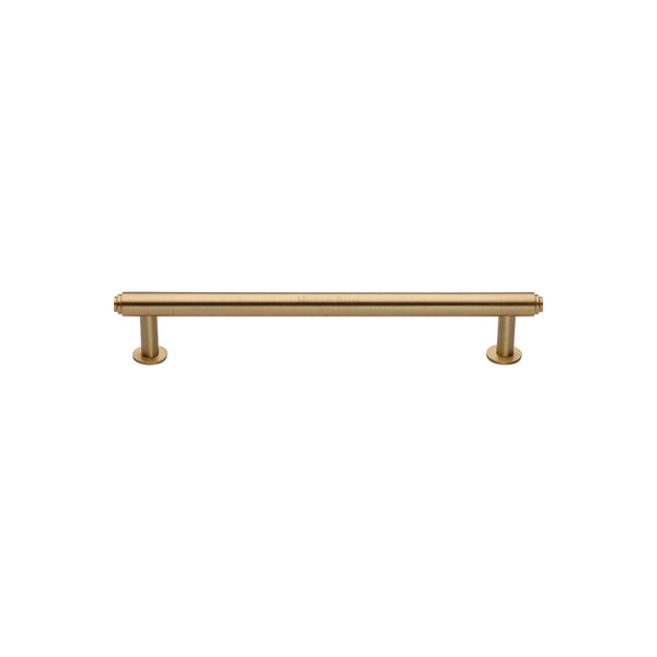 Heritage Brass Cabinet Pull Step Design with 16mm Rose 96mm CTC Satin Brass finish - V4411 96-SB - Choice Handles