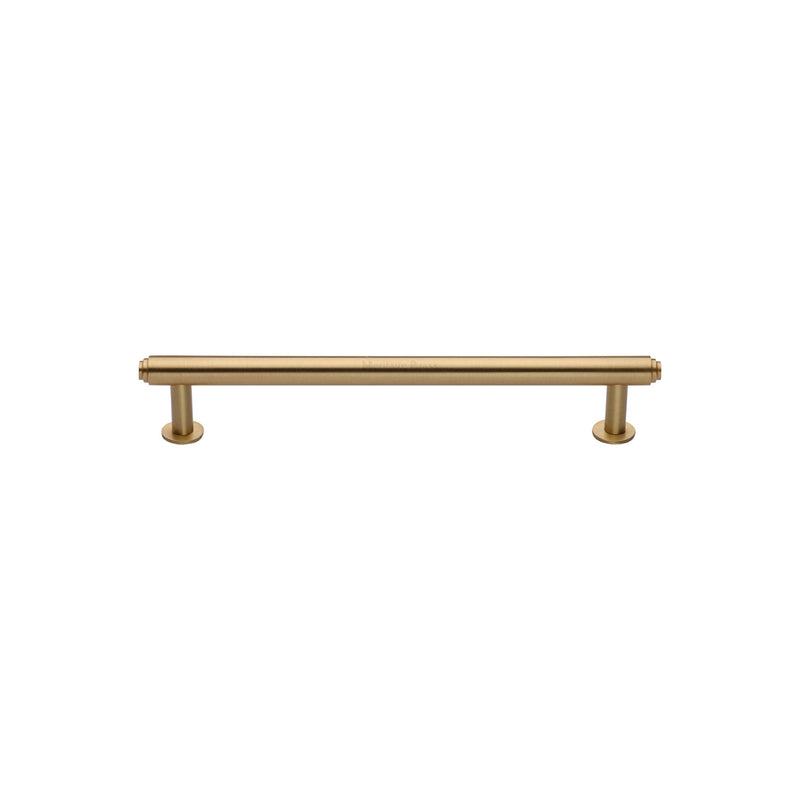 Heritage Brass Cabinet Pull Step Design with 16mm Rose 96mm CTC Satin Brass finish - V4411 96-SB - Choice Handles