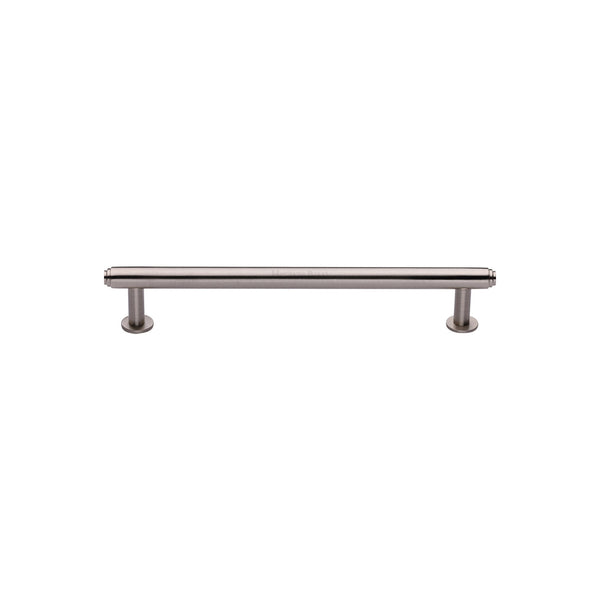 Heritage Brass Cabinet Pull Step Design with 16mm Rose 96mm CTC Satin Nickel finish - V4411 96-SN - Choice Handles