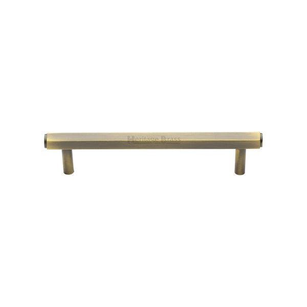 Heritage Brass Cabinet Pull Hexagon Design 128mm CTC Antique Brass finish - V4422 128-AT - Choice Handles