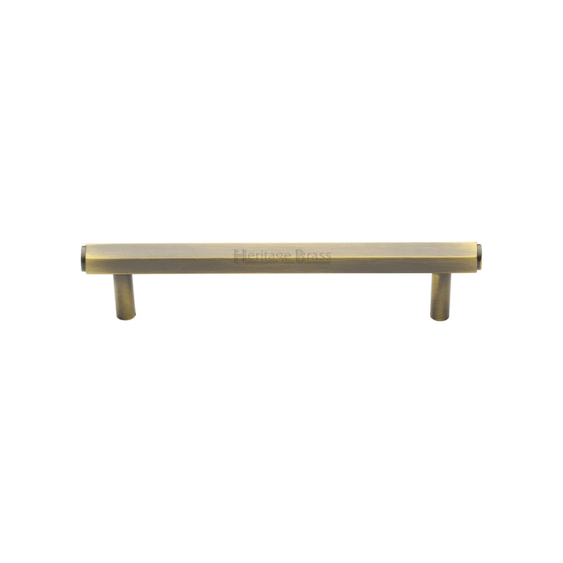 Heritage Brass Cabinet Pull Hexagon Design 128mm CTC Antique Brass finish - V4422 128-AT - Choice Handles