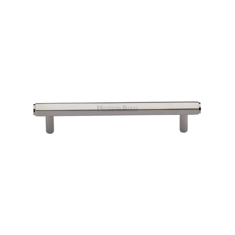 Heritage Brass Cabinet Pull Hexagon Design 128mm CTC Polished Nickel finish - V4422 128-PNF - Choice Handles