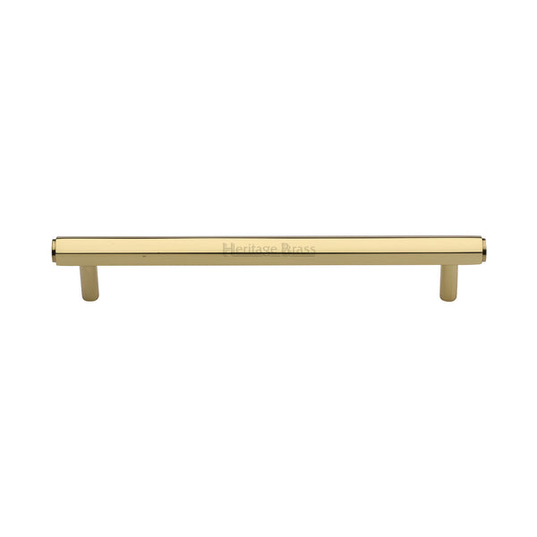 Heritage Brass Cabinet Pull Hexagon Design 160mm CTC Polished Brass finish - V4422 160-PB - Choice Handles