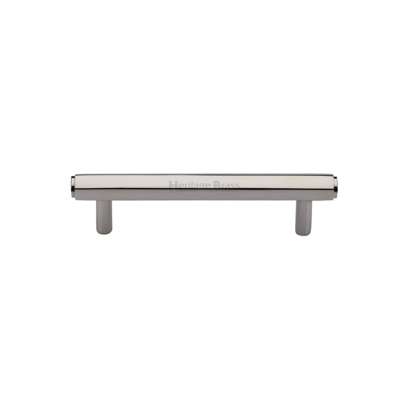 Heritage Brass Cabinet Pull Hexagon Design 96mm CTC Polished Nickel finish - V4422 96-PNF - Choice Handles