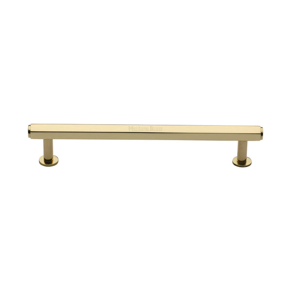 Heritage Brass Cabinet Pull Hexagon Design with 16mm Rose 160mm CTC Polished Brass finish - V4423 160-PB - Choice Handles