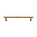 Heritage Brass Cabinet Pull Hexagon Design with 16mm Rose 160mm CTC Satin Brass finish - V4423 160-SB - Choice Handles