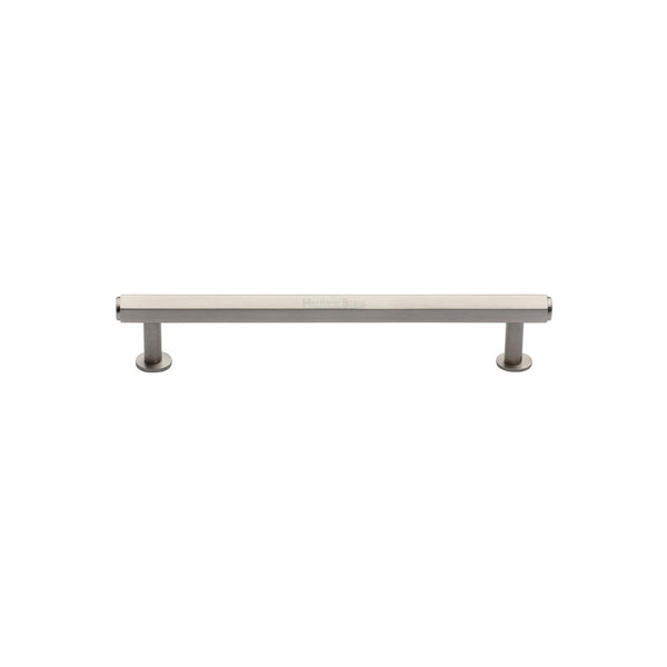 Heritage Brass Cabinet Pull Hexagon Design with 16mm Rose 96mm CTC Satin Nickel finish - V4423 96-SN - Choice Handles
