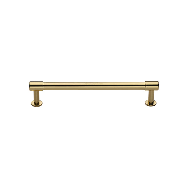 Heritage Brass Cabinet Pull Phoenix Design with 16mm Rose 128mm CTC Polished Brass finish - V4435 128-PB - Choice Handles