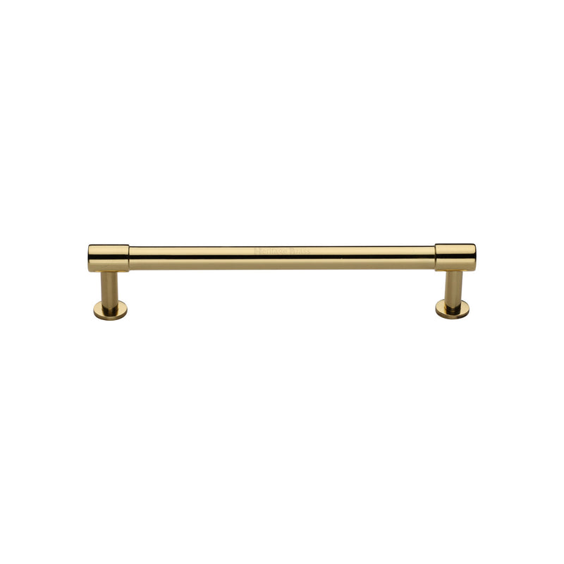 Heritage Brass Cabinet Pull Phoenix Design with 16mm Rose 128mm CTC Polished Brass finish - V4435 128-PB - Choice Handles