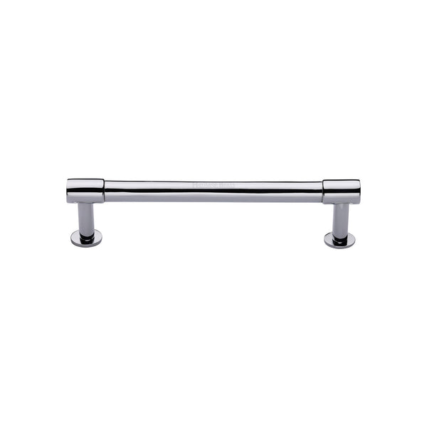 Heritage Brass Cabinet Pull Phoenix Design with 16mm Rose 128mm CTC Polished Chrome finish - V4435 128-PC - Choice Handles