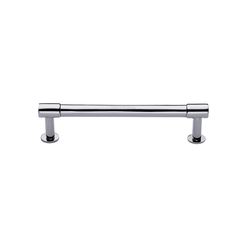 Heritage Brass Cabinet Pull Phoenix Design with 16mm Rose 128mm CTC Polished Chrome finish - V4435 128-PC - Choice Handles