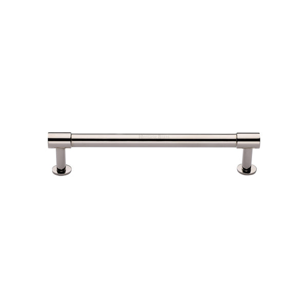 Heritage Brass Cabinet Pull Phoenix Design with 16mm Rose 128mm CTC Polished Nickel finish - V4435 128-PNF - Choice Handles