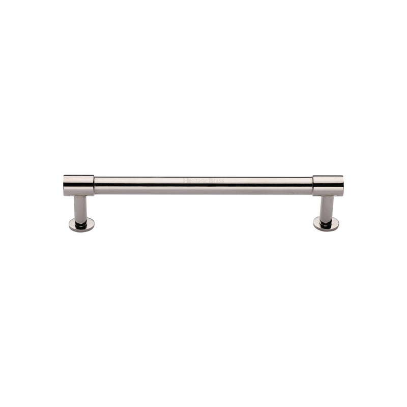 Heritage Brass Cabinet Pull Phoenix Design with 16mm Rose 128mm CTC Polished Nickel finish - V4435 128-PNF - Choice Handles