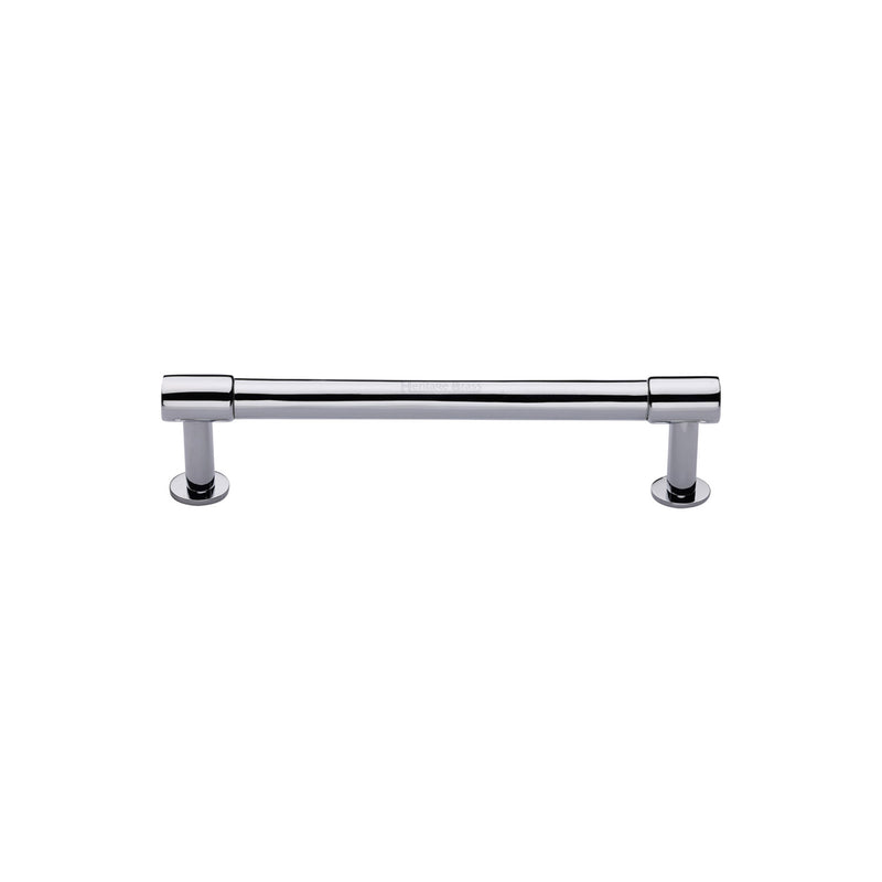 Heritage Brass Cabinet Pull Phoenix Design with 16mm Rose 96mm CTC Polished Chrome finish - V4435 96-PC - Choice Handles