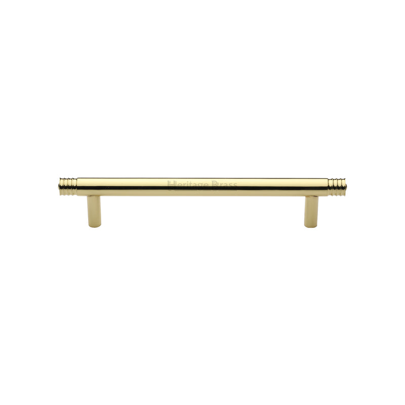 Heritage Brass Cabinet Pull Contour Design 128mm CTC Polished Brass finish - V4446 128-PB - Choice Handles