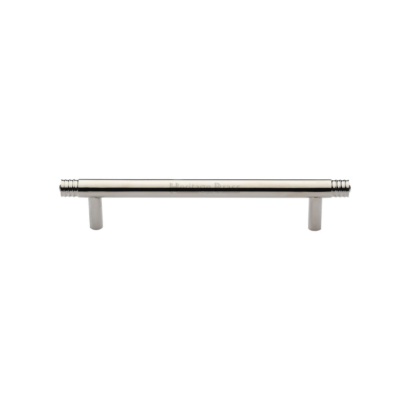 Heritage Brass Cabinet Pull Contour Design 128mm CTC Polished Nickel finish - V4446 128-PNF - Choice Handles