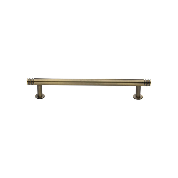 Heritage Brass Cabinet Pull Contour Design with 16mm Rose 128mm CTC Antique Brass finish - V4447 128-AT - Choice Handles