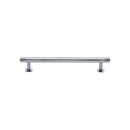 Heritage Brass Cabinet Pull Contour Design with 16mm Rose 128mm CTC Polished Chrome finish - V4447 128-PC - Choice Handles