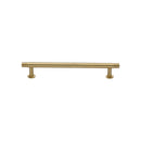 Heritage Brass Cabinet Pull Contour Design with 16mm Rose 128mm CTC Satin Brass finish - V4447 128-SB - Choice Handles