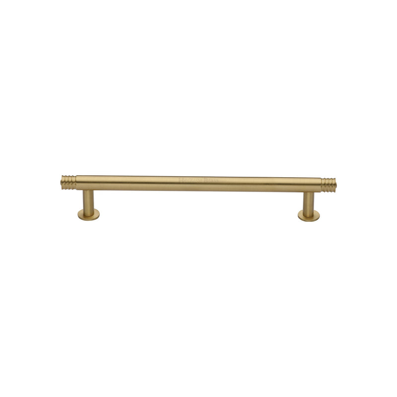 Heritage Brass Cabinet Pull Contour Design with 16mm Rose 128mm CTC Satin Brass finish - V4447 128-SB - Choice Handles