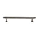 Heritage Brass Cabinet Pull Contour Design with 16mm Rose 160mm CTC Polished Nickel finish - V4447 160-PNF - Choice Handles