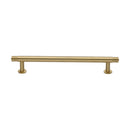 Heritage Brass Cabinet Pull Contour Design with 16mm Rose 160mm CTC Satin Brass finish - V4447 160-SB - Choice Handles