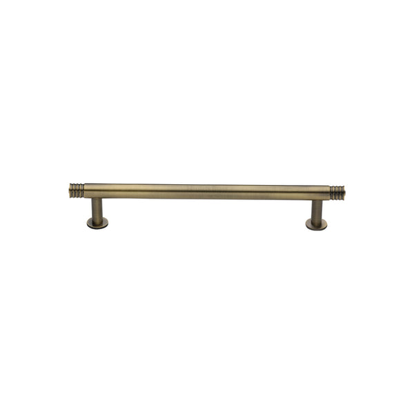 Heritage Brass Cabinet Pull Contour Design with 16mm Rose 96mm CTC Antique Brass finish - V4447 96-AT - Choice Handles