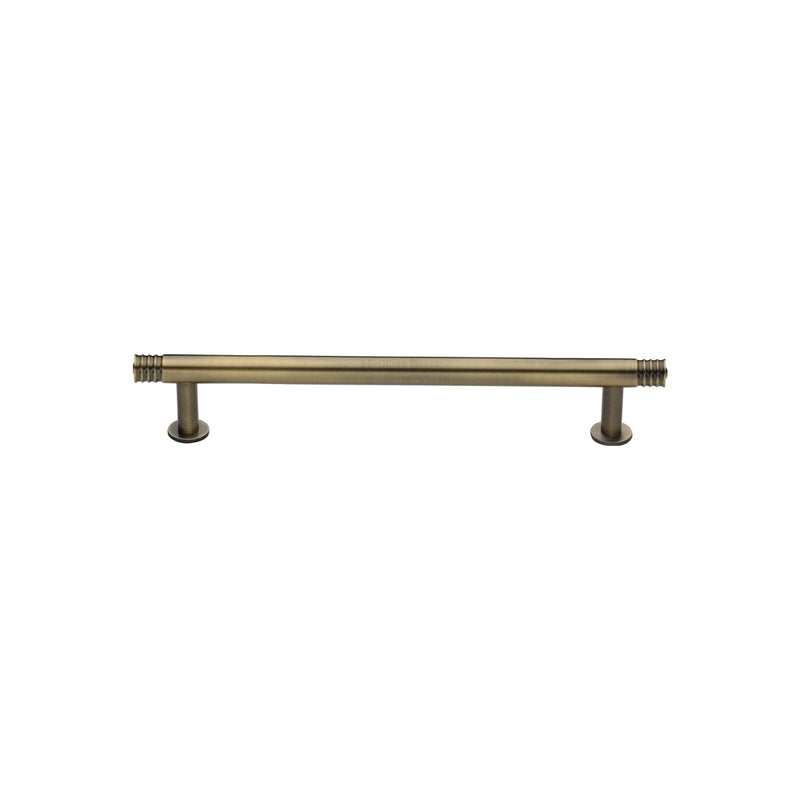 Heritage Brass Cabinet Pull Contour Design with 16mm Rose 96mm CTC Antique Brass finish - V4447 96-AT - Choice Handles
