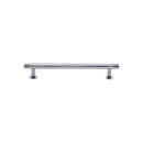 Heritage Brass Cabinet Pull Contour Design with 16mm Rose 96mm CTC Polished Chrome finish - V4447 96-PC - Choice Handles